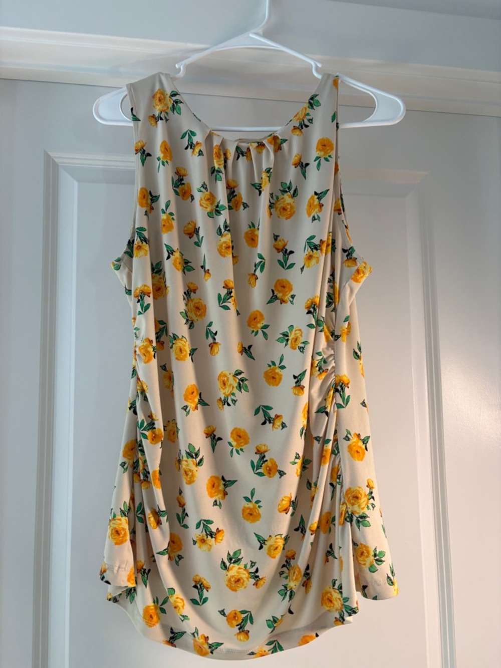 Sleeveless Yellow Floral Blouse - Women
